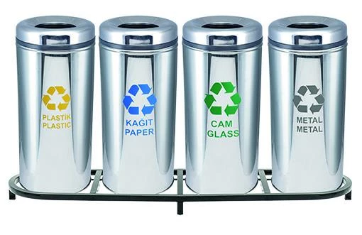 Geri Dönüşüm Kutusu 4Lü Pasl. Ø30*66Cm Gen:136,5Cm ürün görseli