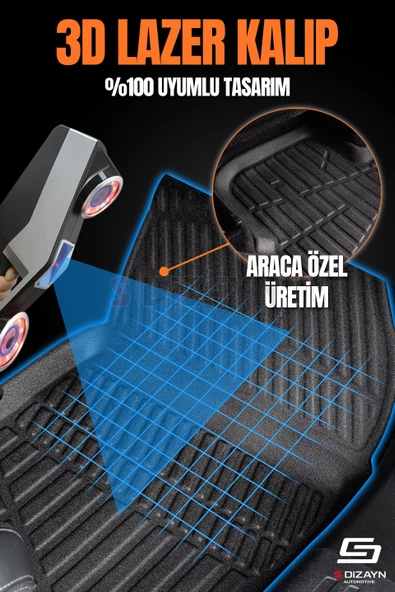 S-Dizayn Renault Clio 5 3D Pro Havuzlu Paspas 2019 Üzeri A+ Kalite - 8
