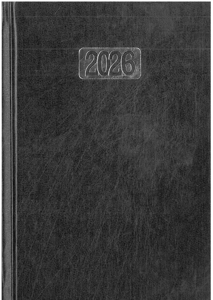 Sim 2026 Ajanda 14x20 Günlük Cilt Bezli Ekonomik Siyah Hafta sonları birleşiktir