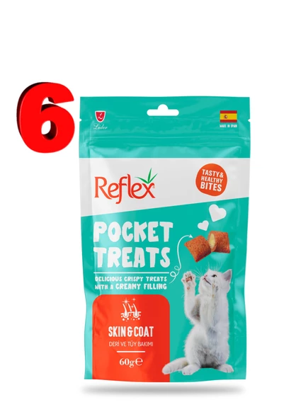 POCKET TREATS / DERİ VE TÜY BAKIMI İÇİN KEDİ ÖDÜL MAMASI 6 TANE