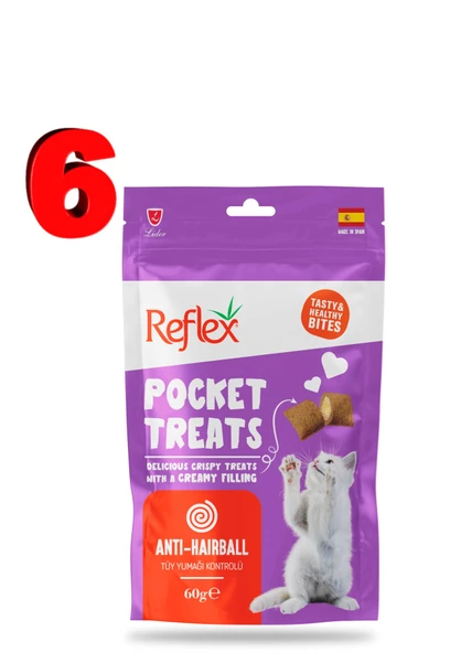 POCKET TREATS / TÜY YUMAĞI KONTROLÜ İÇİN KEDİ ÖDÜL MAMASI 6 TANE