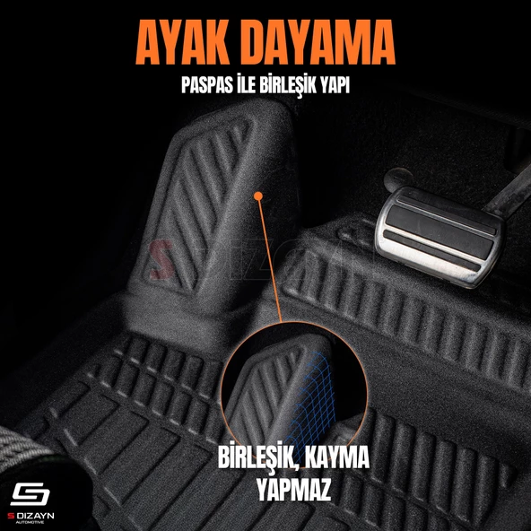 S-Dizayn VW Golf 7 3D Pro Havuzlu Paspas 2012-2020 A+ Kalite - 11