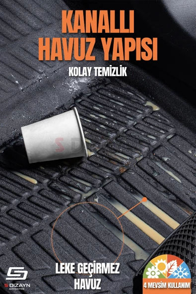 S-Dizayn VW Golf 7 3D Pro Havuzlu Paspas 2012-2020 A+ Kalite - 7