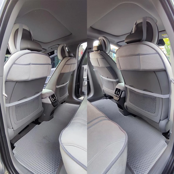 Bod Hyundai IONIQ 6 Oto Koltuk Koruyucu Kılıf Marin Serisi Gri - 3