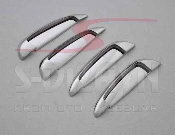 S-Dizayn Fiat Linea Krom Kapı Kolu 4 Kapı 8 Prç 2007-2018 (Çerçeveli) - Resim 2