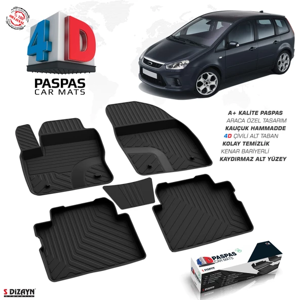 Ford C-Max 4D Havuzlu Paspas 2003-2010 A+Kalite