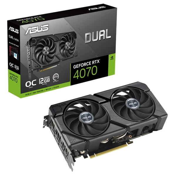 ASUS RTX 4070 DUAL-RTX4070-O12GD6-EVO OC 12GB GDDR6X 192bit EKRAN KARTI - 1
