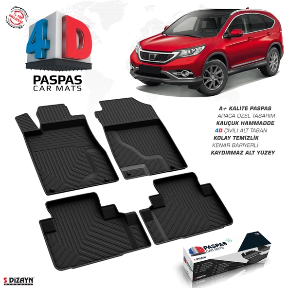 Honda CR-V 4D Havuzlu Paspas 2012-2018 A+Kalite