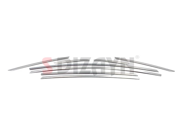 S-Dizayn Ford Fiesta Krom Cam Üst Çıtası 8 Parça 2009-2017 - 2