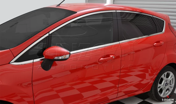 S-Dizayn Ford Fiesta Krom Cam Üst Çıtası 8 Parça 2009-2017 - 6