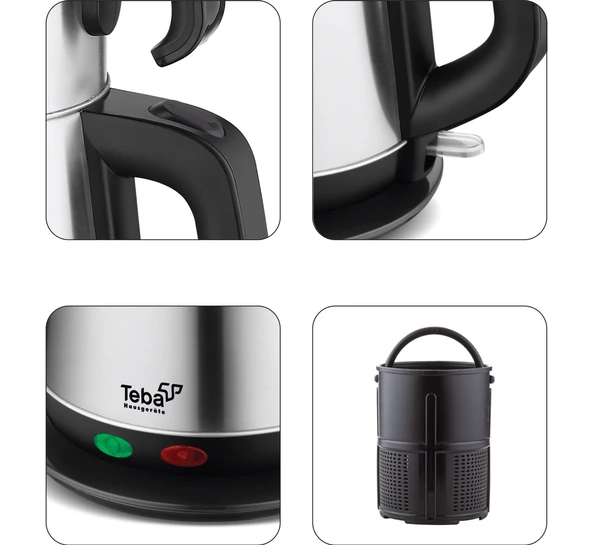 Teba Çelik 1.8 Lt Su Kapasitesi 1500 W Çay Makinesi - 4
