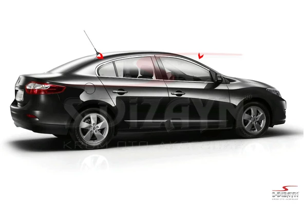 S-Dizayn Renault Fluence Krom Cam Üst Çıtası 4 Prç 2010-2016 - 5