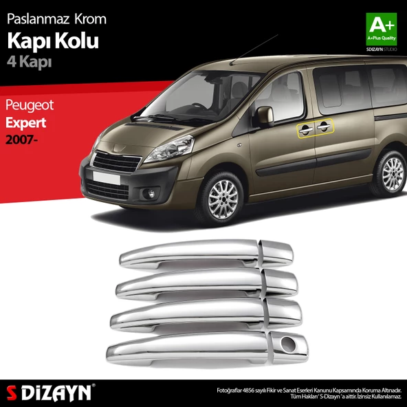 S-Dizayn Peugeot Expert Krom Kapı Kolu 4 Kapı 2007-2016