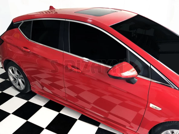 S-Dizayn Opel Astra K HB Krom Cam Üst Çıta 8 Prç. 2015-2022 - 6