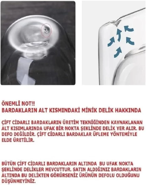 3B Trend Borosilikat Çift Cidarlı Cam Kupa Bardak 250 ml - 4