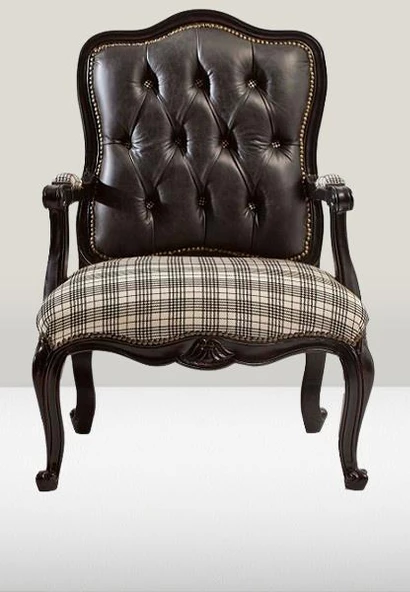 Sandalye ZUS 001 Ahşap 90466 Klasik Berjer Kayın Ahşap Ayak Geniş Oturum El Yapım - 3