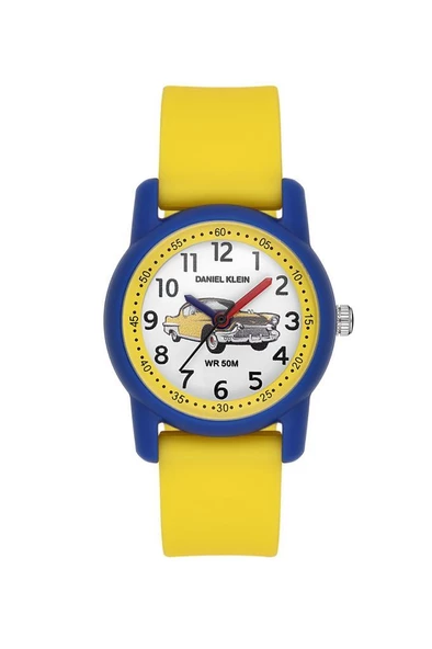 DANIEL KLEIN DK.2157-5 SARI SİLİKON KORDON RAKAMLI ÇOCUK KOL SAATİ