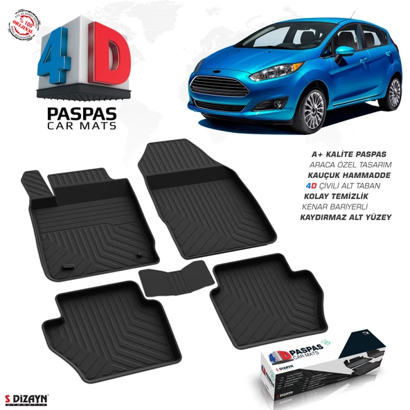 Ford Fiesta 4D Havuzlu Paspas 2015-2017 A+Kalite