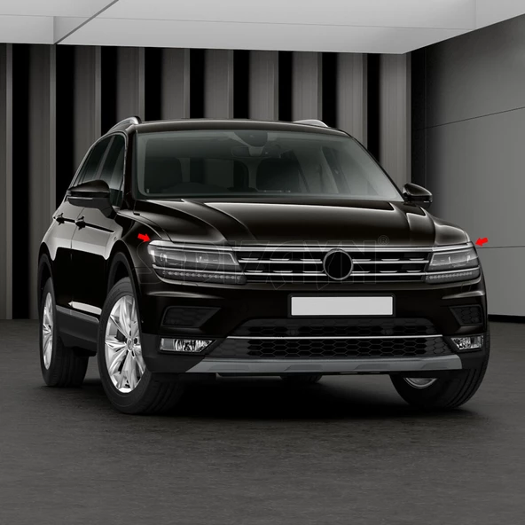 S-Dizayn VW Tiguan Krom Far Üst Çıtası 3 Prç. 2016-2020 - 8