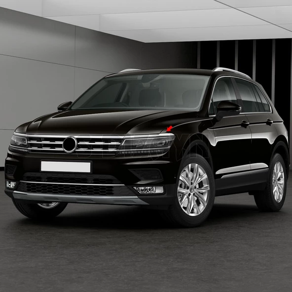 S-Dizayn VW Tiguan Krom Far Üst Çıtası 3 Prç. 2016-2020 - 7