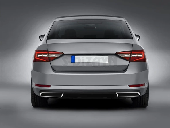 S-Dizayn Skoda Superb Krom Egzoz Çıkışı 3 Parça Set 2015-2019 - 4