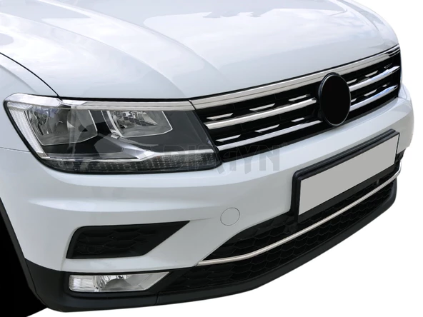 S-Dizayn VW Tiguan Krom Far Üst Çıtası 3 Prç. 2016-2020 - 4