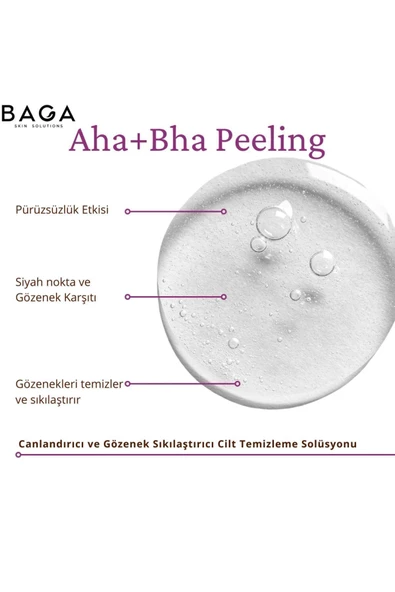 BAGA Aha+Bha Peeling Etkili Canlandırıcı ve Gözenek Sıkılaştırıcı Cilt Temizleme Solüsyonu 200 Ml - 3