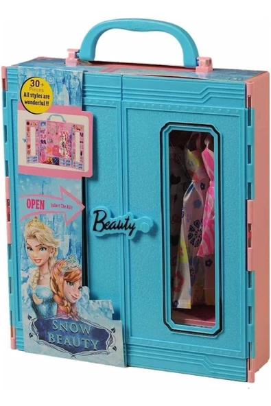 Elsa Bebek Beauty Elbise Takı Gardrop Seti 30 Parça Gardolap Oyuncak - 2