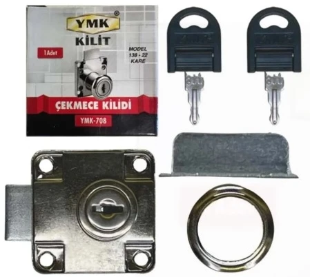 YMK KARE ÇEKMECE KİLİDİ ( 138-22 ) YMK-708 - 2