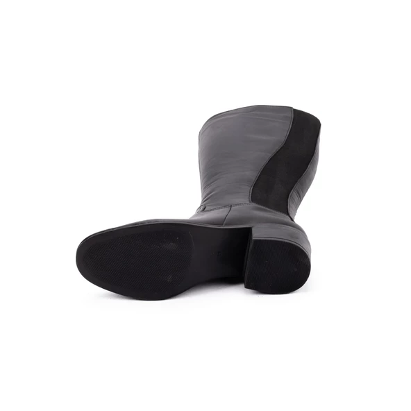 Kadın Hakiki Deri Ekstra Geniş Konçlu 5cm Topuklu Çizme - Resim 8