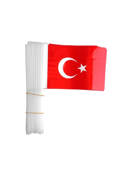 Buket Sopalı Büyük Çıtalı Kagit Bayrak 40 Lı 22x32 Battal