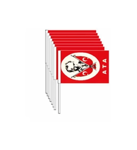 Vatan Kağıt Bayrak Atalı Çıtalı 80 Lİ (12x19)
