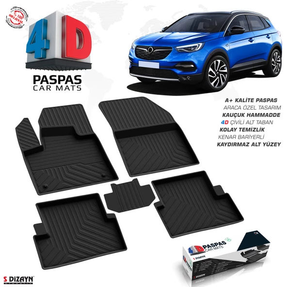 Opel Grandland X 4D Havuzlu Paspas 2017-2024