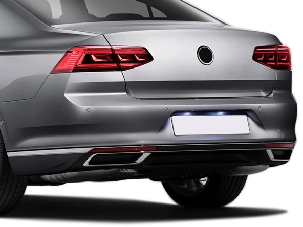 S-Dizayn VW Passat B8.5 Krom Egzoz Görünümü Difüzör Çıtası 3 Parça 2019-2023 - 6