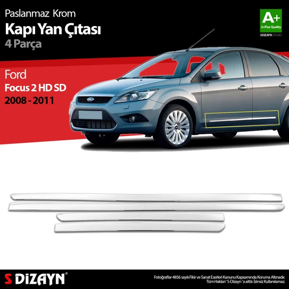S-Dizayn Ford Focus 2 HB SD Krom Kapı Yan Çıtası 2008-2011