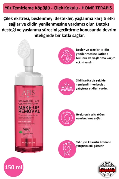 Yüz Temizleme Köpüğü - Çilek Kokulu - HOME TERAPIS - 150 Ml