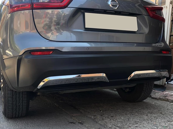 S-Dizayn Nissan Qashqai Krom Arka Difüzör 2 Prç. 2017-2021 - 2