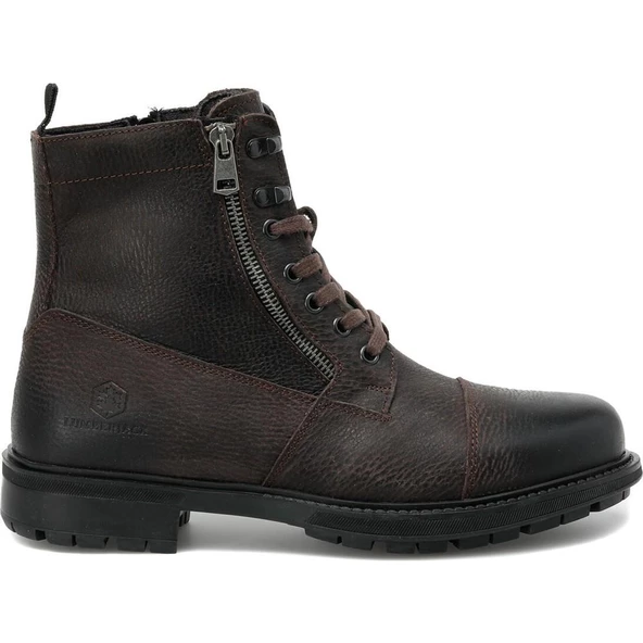 LUMBERJACK RAMONES KAHVE HAKİKİ DERİ COMFORT CASUAL FERMUARLI ERKEK BOT - Resim 6