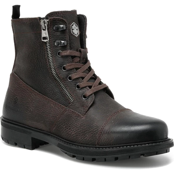 LUMBERJACK RAMONES KAHVE HAKİKİ DERİ COMFORT CASUAL FERMUARLI ERKEK BOT - Resim 5