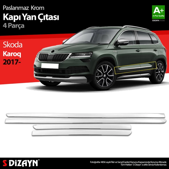 S-Dizayn Skoda Karoq Krom Kapı Yan Çıtası 4 Prç 2017 Üzeri