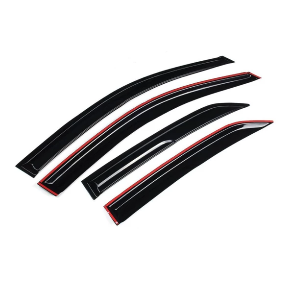 Renault Megane 1 1995-2003 Sedan Uyumlu Mugen Cam Rüzgarlığı Seti Piano Black 4'lü İthal Parlak Siyah - 5