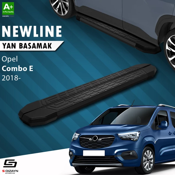 S-Dizayn Opel Combo E Uzun Şase NewLine Siyah Yan Basamak 219 Cm 2018 Üzeri A+ Kalite