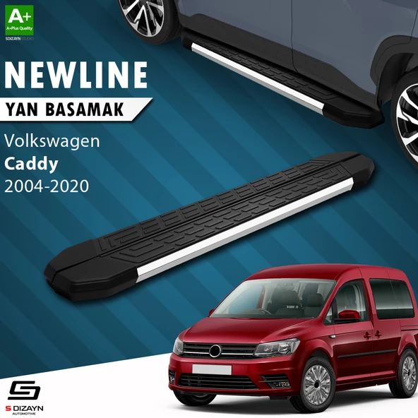 S-Dizayn VW Caddy 3 Uzun Şase NewLine Krom Yan Basamak 223 Cm 2004-2020 A+ Kalite