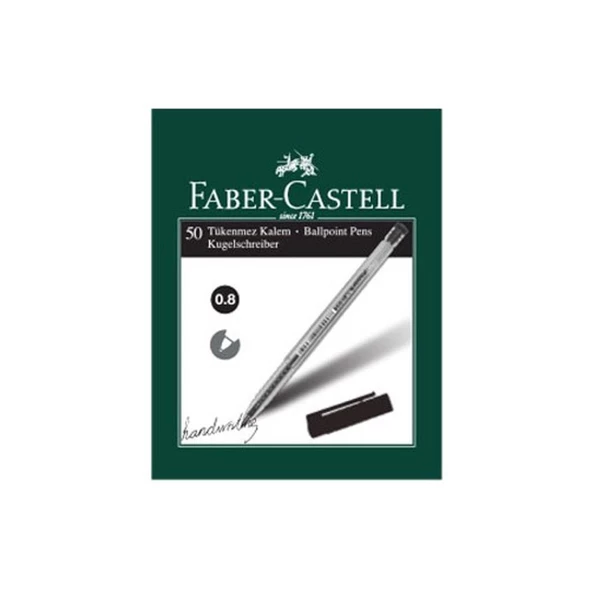 Faber Castell Tükenmez Kalem 1440 0.8 Mm Siyah - 50 Adet