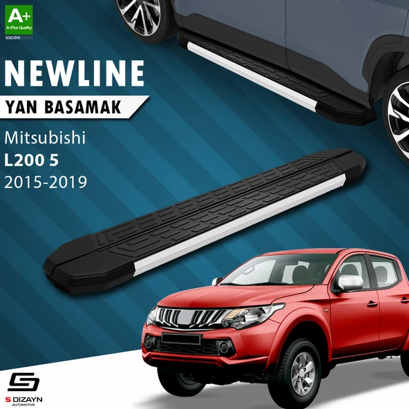 S-Dizayn Mitsubishi L200 5 NewLine Aluminyum Yan Basamak 193 Cm 2015-2019 A+ Kalite