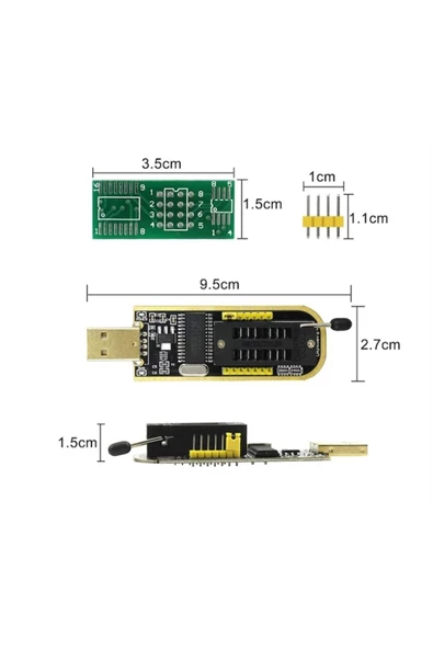 Usb Bios Flash Eeprom Programlayıcı Ch341a + Soıc8 Sop8 Test Klipsi - 3