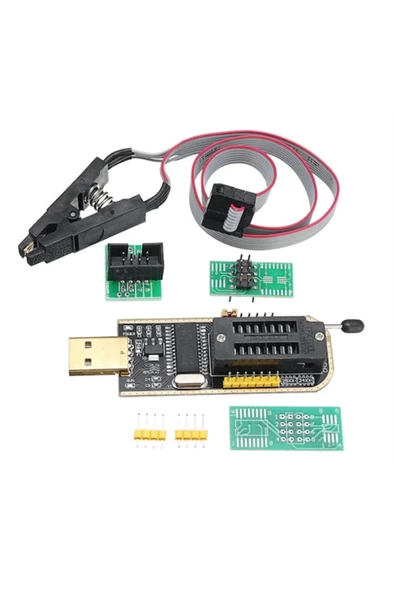 Usb Bios Flash Eeprom Programlayıcı Ch341a + Soıc8 Sop8 Test Klipsi - 2