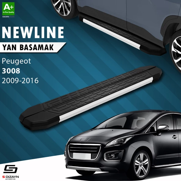 S-Dizayn Peugeot 3008 NewLine Aluminyum Yan Basamak 183 Cm 2009-2016 A+ Kalite