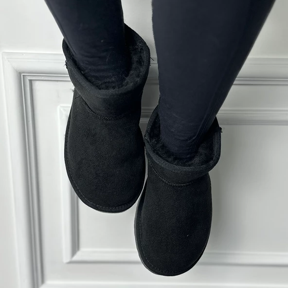 KÜRKLÜ PLATFORM TABAN KADIN BOT SİYAH - 2