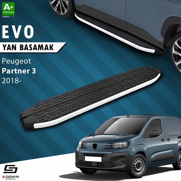 S-Dizayn Peugeot Partner 3 Evo Aluminyum Yan Basamak 203 Cm 2018 Üzeri A+ Kalite